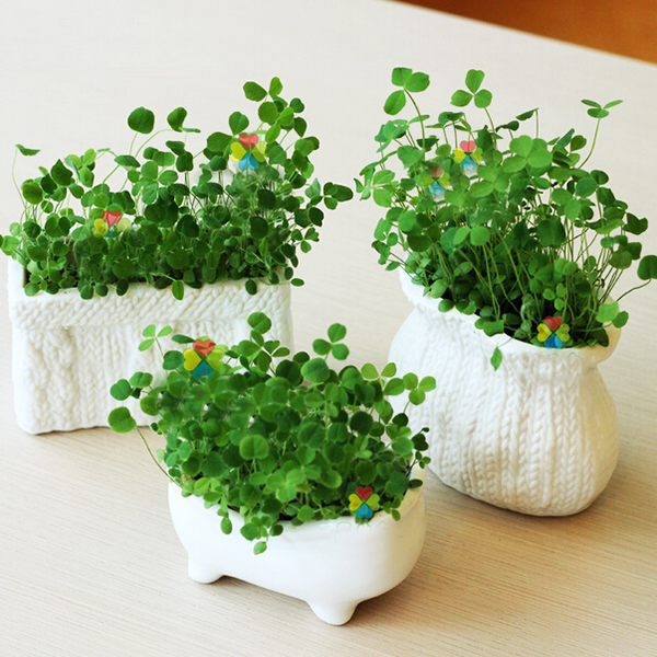

DIY Mini Creative Ceramic Grass Potted Plant Desktop Office Decor